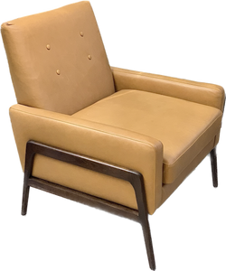 "Nord" Walnut & Charme leather club chair