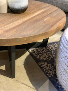 "Toba" 39.5" round wood top coffee table