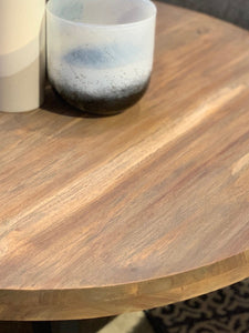 "Toba" 39.5" round wood top coffee table