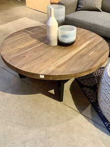"Toba" 39.5" round wood top coffee table
