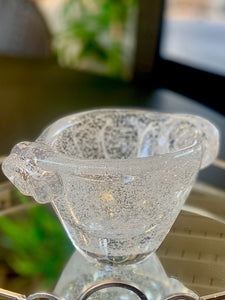 Daum Nancy signed bubble glass vase