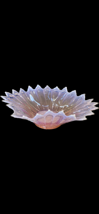 Fostoria  pink opalescent glass centerpiece