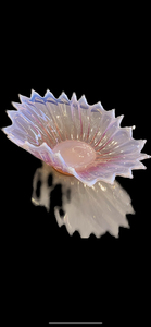 Fostoria  pink opalescent glass centerpiece