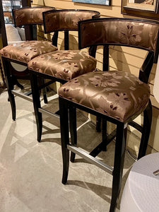 Italian designer custom upholstered bar stools