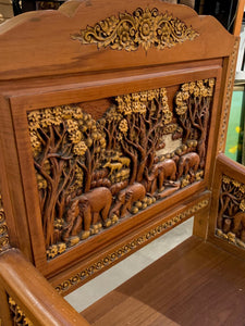 Exquisite hand carved vintage teak chair, Bangkok