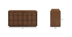 "Prima" walnut 6 drawer double dresser