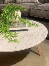 "Mara" marble round oak coffee table