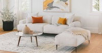 "Mara" marble round oak coffee table