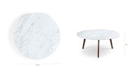 "Mara" marble round oak coffee table