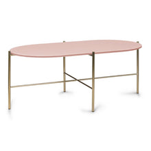 "Silicus" pink oblong glass coffee table