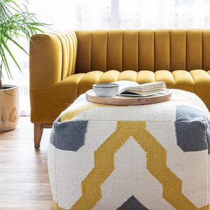 Barcelona floor poufs, two styles