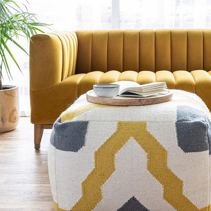 Barcelona floor poufs, two styles