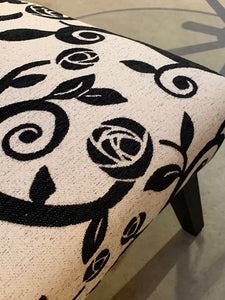 Black and Ivory armless Accent Chair