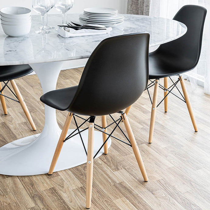 Cairo Chair, black seat, chrome base from Style In Form