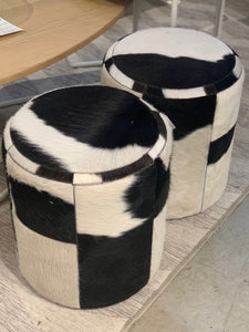 Cowhide foot stool