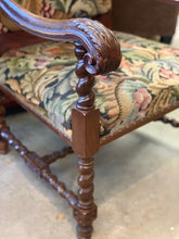Antique Floral Armed Wooden Chair