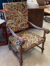 Antique Floral Armed Wooden Chair