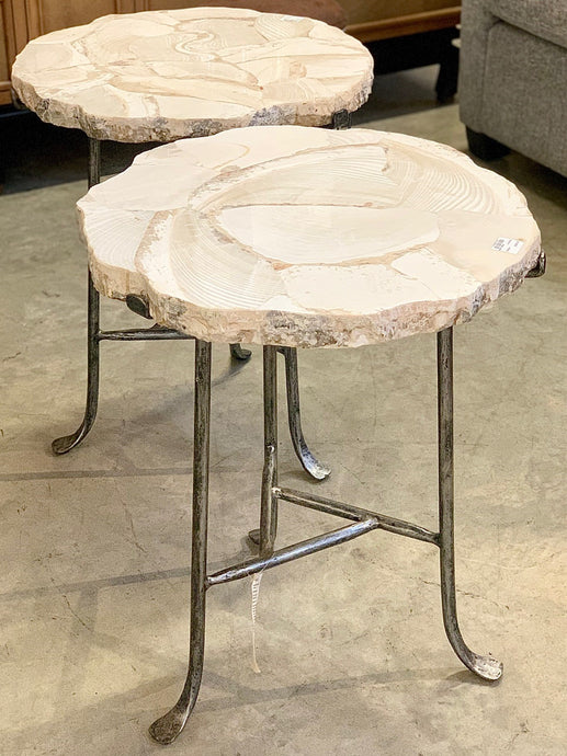 Claim fossil end tables, Norwalk