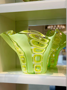 Global Views hand blown center piece, Falsetto yellow