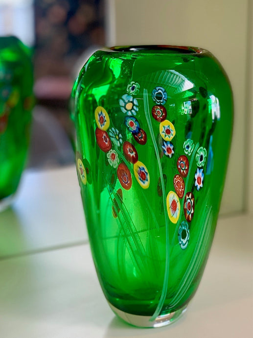 Hand Blown Minnefiori Glass Vase