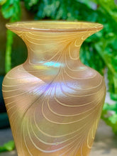 Robert Held blown glass feather vase
