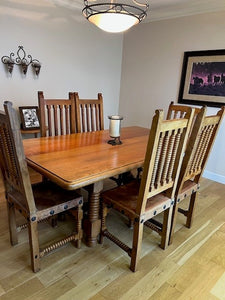 Rustic custom, Mexican wood/leather dining set