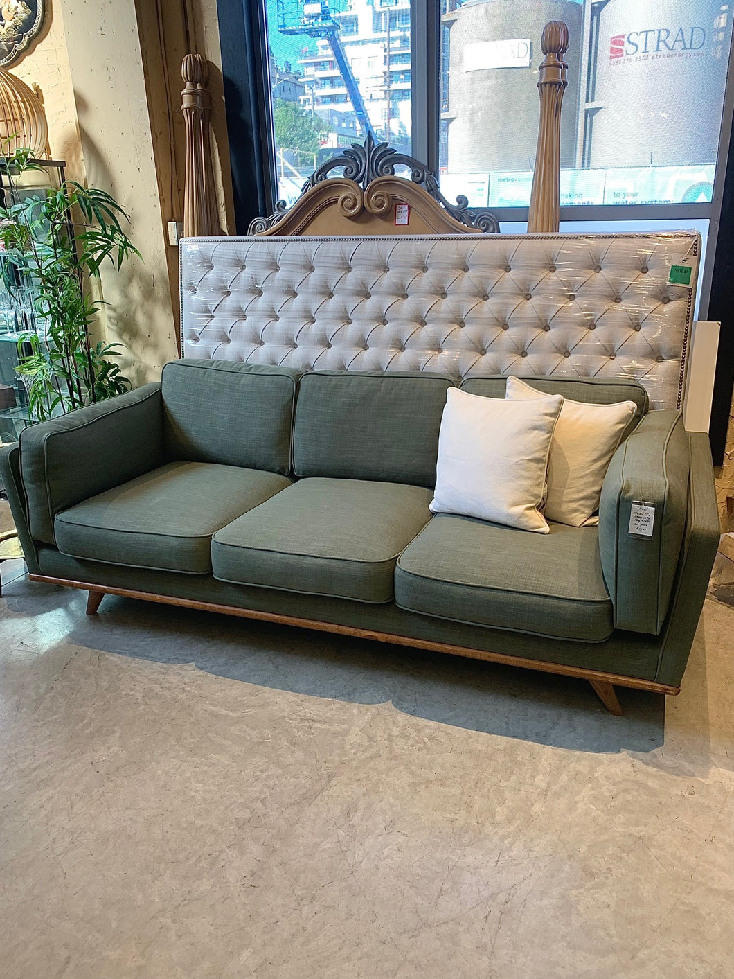 New MCM styled green sofa
