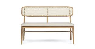 Oak and Rattan contemporary, versatile bench