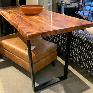Industrial and Rustic!  Acacia live edge bar height gathering table!