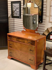 Vintage Art Deco Dresser with Mirror