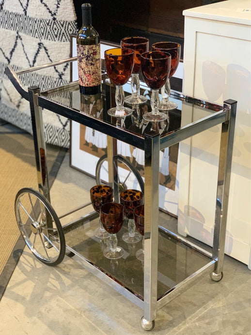 Vintage chrome bar cart