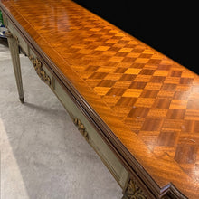 Vintage convertible console to dining table