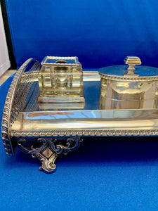 Vintage silverplate inkwell
