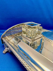 Vintage silverplate inkwell