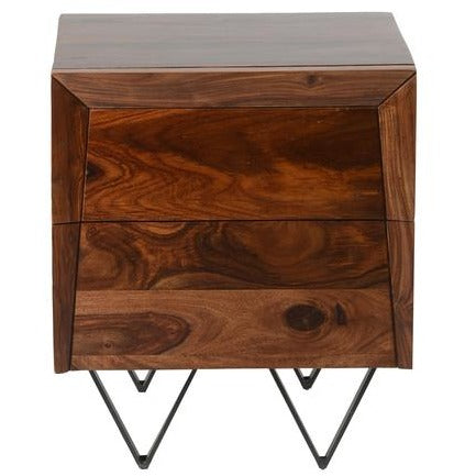 Matrix Bedside Table - Sheesham Rosewood