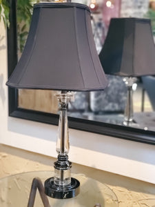 Crystal Table Lamp w/ Black Shade
