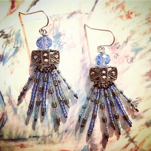 "Blue Fireworks" - Earrings