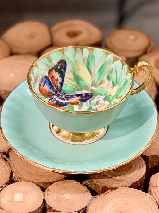Aynsley L1400 Butterfly teacup and saucer