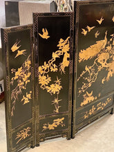 Vintage Lacquer and gilt 5 panel Chinese Screen