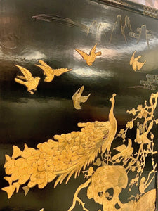 Vintage Lacquer and gilt 5 panel Chinese Screen