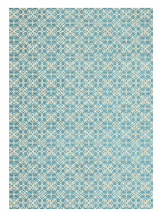 Floral Tiles Aqua Blue & White