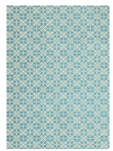 Floral Tiles Aqua Blue & White