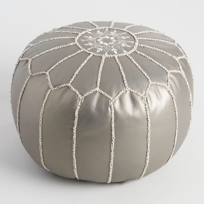 Silver Moroccan Pouf