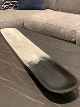 Martha Sturdy canoe tray, white marble/charcoal