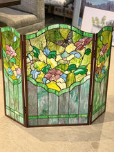 Meyda Tiffany butterfly stained glass fireplace screen