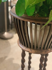 Oak Barley Twist Vintage Plant Stand