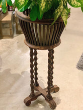 Oak Barley Twist Vintage Plant Stand