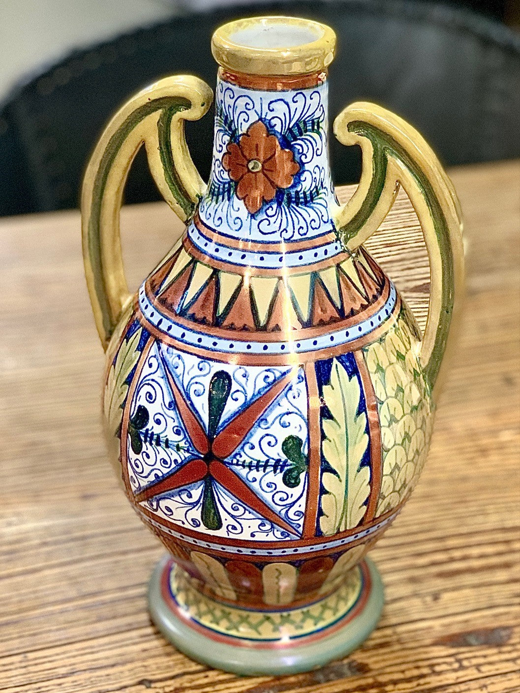 Antique Majolica vase by Societa Ceramica for Paolo Rubboli - 1920's