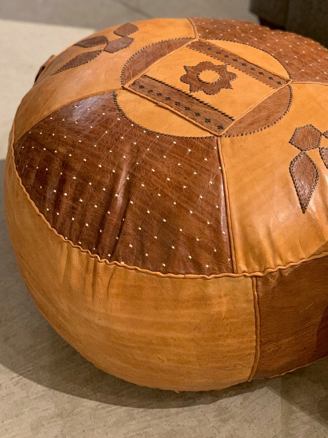Leather pouf