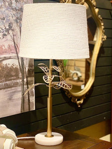 Gorgeous and classy, marble base gold leaf design table lamp